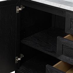 Cynthia Modern Classic Carrara Marble Black Oak Double Vanity Sink - 60"|