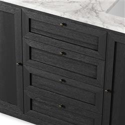 Cynthia Modern Classic Carrara Marble Black Oak Double Vanity Sink - 60"|