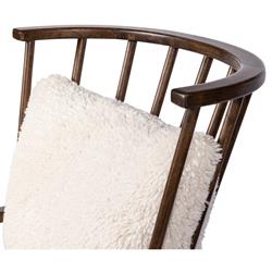 Elion Modern Classic Cream Faux Shearling Windsor Arm Chair|