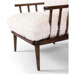 Elion Modern Classic Cream Faux Shearling Windsor Arm Chair|