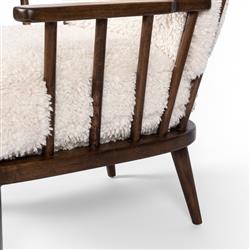 Elion Modern Classic Cream Faux Shearling Windsor Arm Chair|