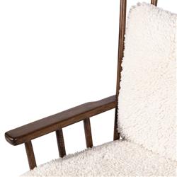 Elion Modern Classic Cream Faux Shearling Windsor Arm Chair|