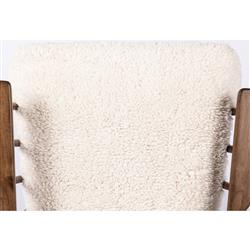 Elion Modern Classic Cream Faux Shearling Windsor Arm Chair|