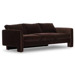 Emiliano Modern Classic Cocoa Velvet Sofa - 96.50"W|