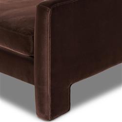Emiliano Modern Classic Cocoa Velvet Sofa - 96.50"W|