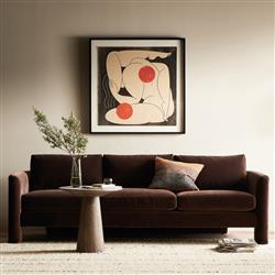 Emiliano Modern Classic Cocoa Velvet Sofa - 96.50"W|