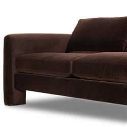 Emiliano Modern Classic Cocoa Velvet Sofa - 96.50"W|