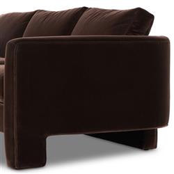 Emiliano Modern Classic Cocoa Velvet Sofa - 96.50"W|