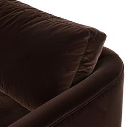 Emiliano Modern Classic Cocoa Velvet Sofa - 96.50"W|