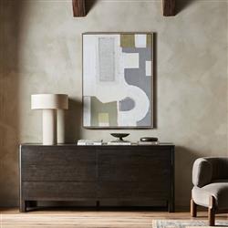 Slade Rustic Lodge Smoked Black Oak Double Dresser|