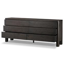 Slade Rustic Lodge Smoked Black Oak Double Dresser|