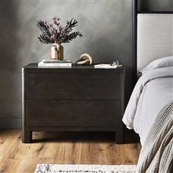 Slade Rustic Lodge Smoked Black Oak Nightstand|
