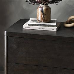 Slade Rustic Lodge Smoked Black Oak Nightstand|