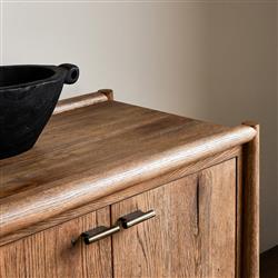 Genesis Rustic Lodge Brown Oak Wood Sideboard|