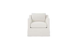 Madeline Pearl Slipcovered Swivel Chair|