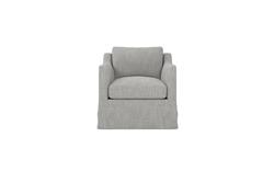Madeline Nickel Performance Slipcovered Swivel Chair|