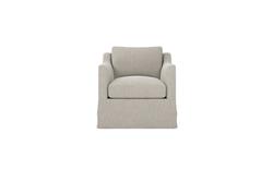 Madeline Dove Performance Slipcovered Swivel Chair|