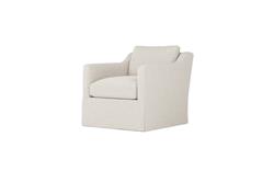 Madeline Sea Salt Performance Slipcovered Swivel Chair|