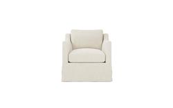 Madeline Vanilla Slipcovered Swivel Chair|