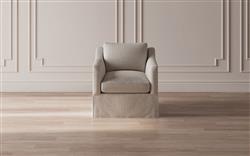 Madeline Fog Slipcovered Swivel Chair|