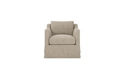 Madeline Sand Slipcovered Swivel Chair|