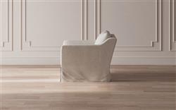 Madeline Sand Slipcovered Swivel Chair|