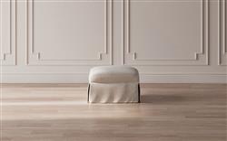 Madeline Sea Salt Performance Slipcovered Ottoman|