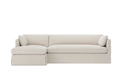 Madeline Sea Salt Performance Slipcovered Chaise Sectional - Left Chaise - 113&quot;|