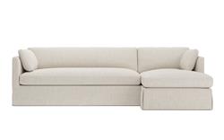 Madeline Sea Salt Performance Slipcovered Chaise Sectional - Right Chaise - 113"|
