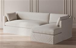 Madeline Sea Salt Performance Slipcovered Chaise Sectional - Right Chaise - 113"|