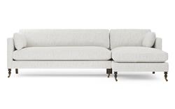 Madeline Heathered Ivory Performance Chaise Sectional - Right Chaise - 113&quot;|