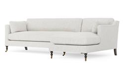 Madeline Heathered Ivory Performance Chaise Sectional - Right Chaise - 113&quot;|