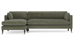 Madeline Sage Green Velvet Chaise Sectional - Left Chaise - 113"|