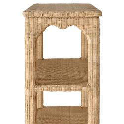 Worlds Away Cavalier Coastal Beach Natural Woven Rattan Etagere|