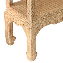 Worlds Away Cavalier Coastal Beach Natural Woven Rattan Etagere|
