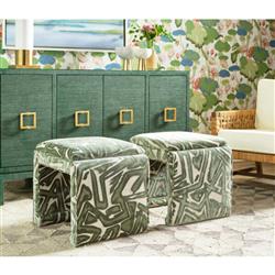 Worlds Away Effie Green Grasscloth Buffet|