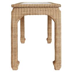 Worlds Away Verra Coastal Beach Natural Woven Rattan Desk|