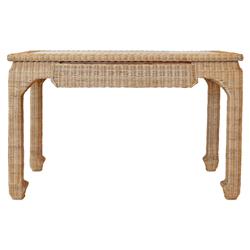 Worlds Away Verra Coastal Beach Natural Woven Rattan Desk|