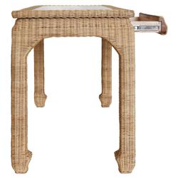 Worlds Away Verra Coastal Beach Natural Woven Rattan Desk|
