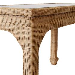 Worlds Away Verra Coastal Beach Natural Woven Rattan Desk|