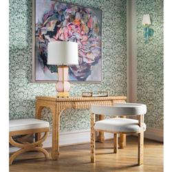 Worlds Away Verra Coastal Beach Natural Woven Rattan Desk|