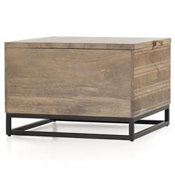 Madison Global Bazaar Light Wash Mango Wood Storage Coffee Table|
