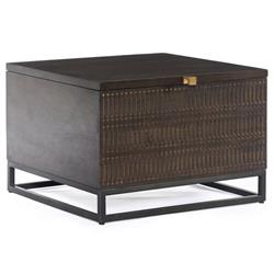 Madison Global Bazaar Vintage Brown Mango Wood Storage Coffee Table|