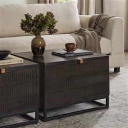 Madison Global Bazaar Vintage Brown Mango Wood Storage Coffee Table|