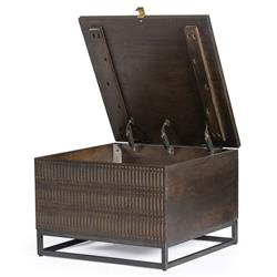 Madison Global Bazaar Vintage Brown Mango Wood Storage Coffee Table|