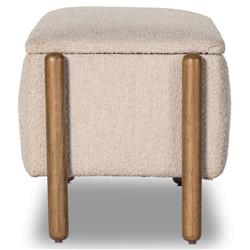 Tola Mid Century Beige Performance Boucle Storage Bench|