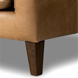 Trina Rustic Lodge Brown Leather Tufted Chesterfield Sofa - 96"W|