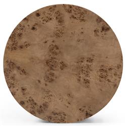 Syra Modern Classic Burl Drum Coffee Table|