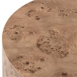 Syra Modern Classic Burl Drum Coffee Table|