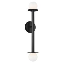 Visual Comfort Studio Nodes Mid Century Midnight Black Double Sconce|